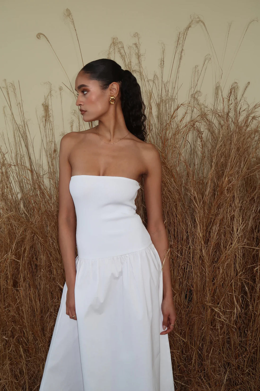 weworewhat ribbed cotton midi dress White Bridal Underskirt Guide | Size:7T - 8T highlighting your shape while SCH002171_W_S