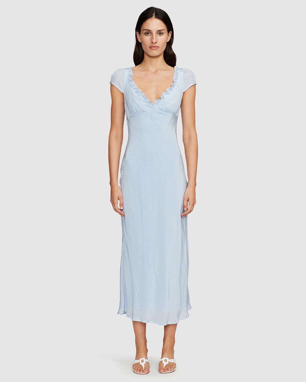 knee length dresses for ladies lottie midi dress sky – somewear in between