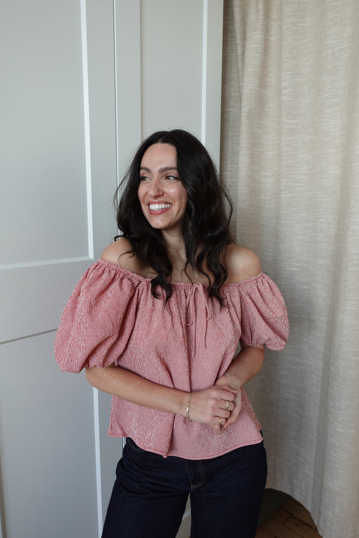 holly top red gingham