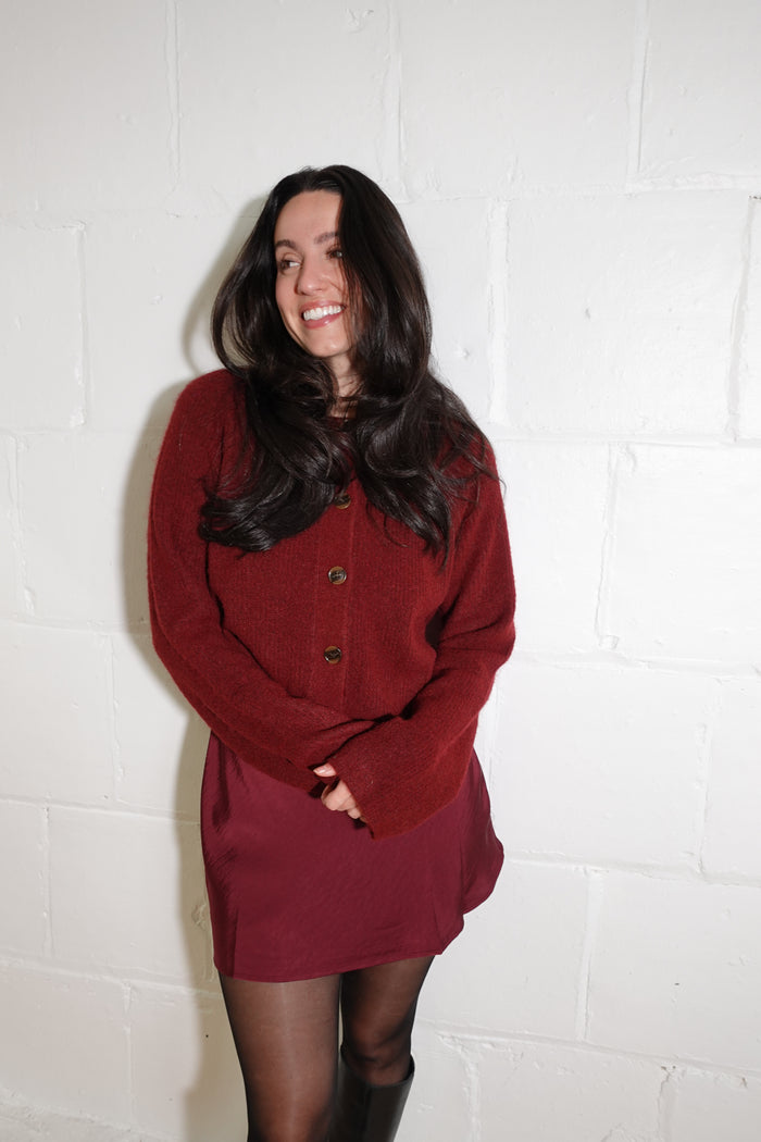 chablis satin mini skirt