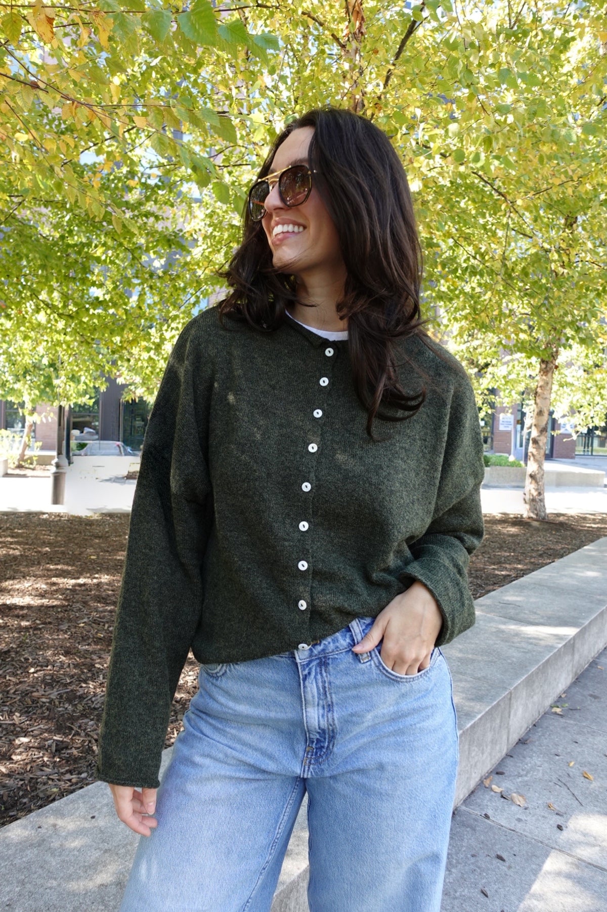 piper cardigan hunter green