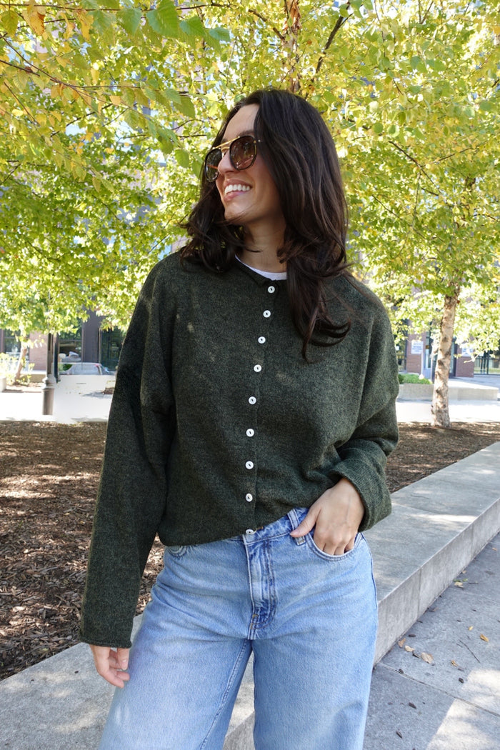 piper cardigan hunter green