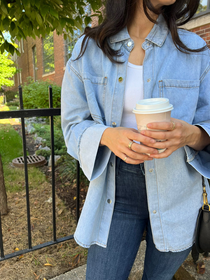 denim cuff shirt