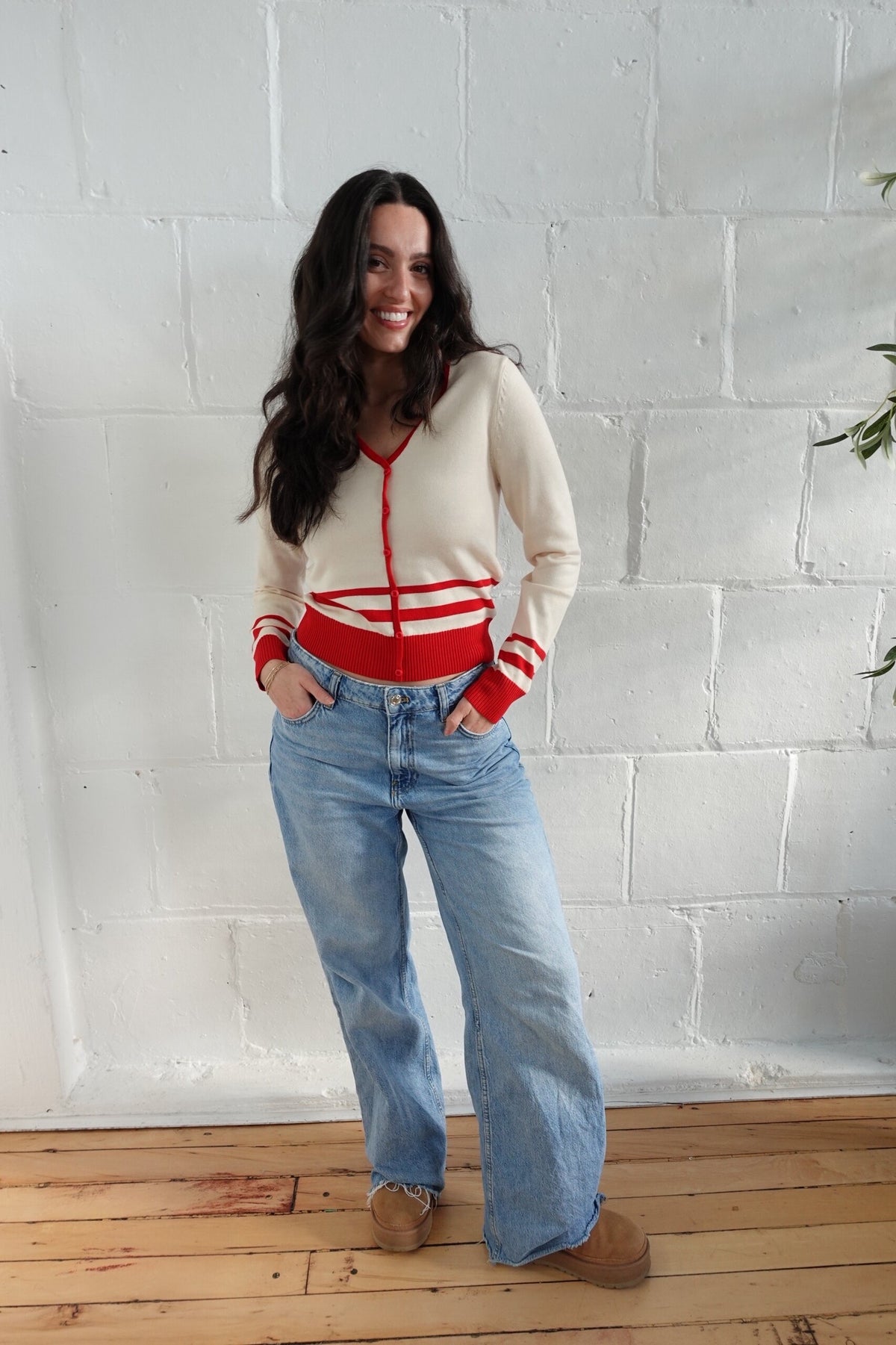 piper plunge neck cardi