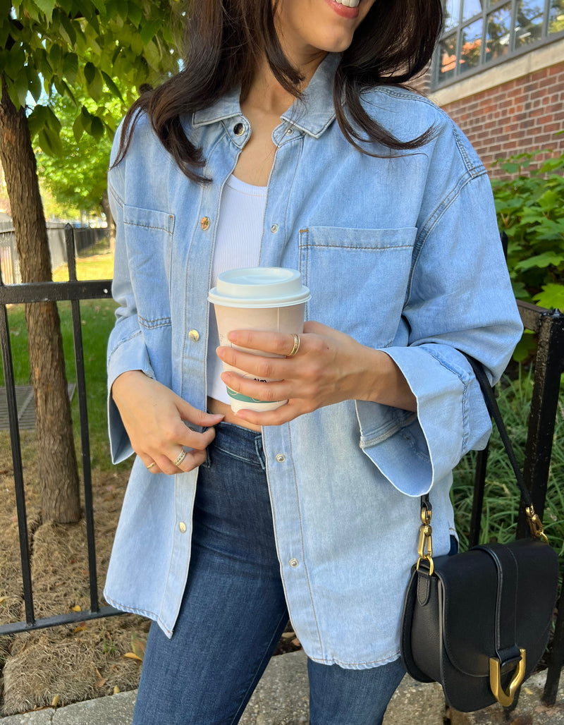 denim cuff shirt