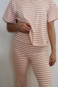 pink stripe top