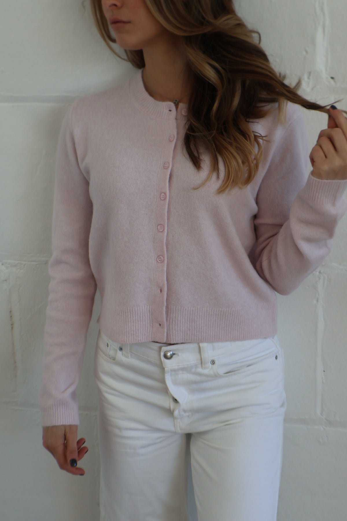 medina cardigan washed pink