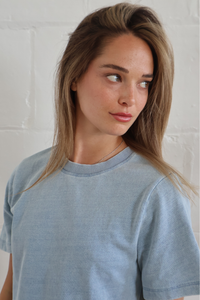 becca knit denim sweatshirt