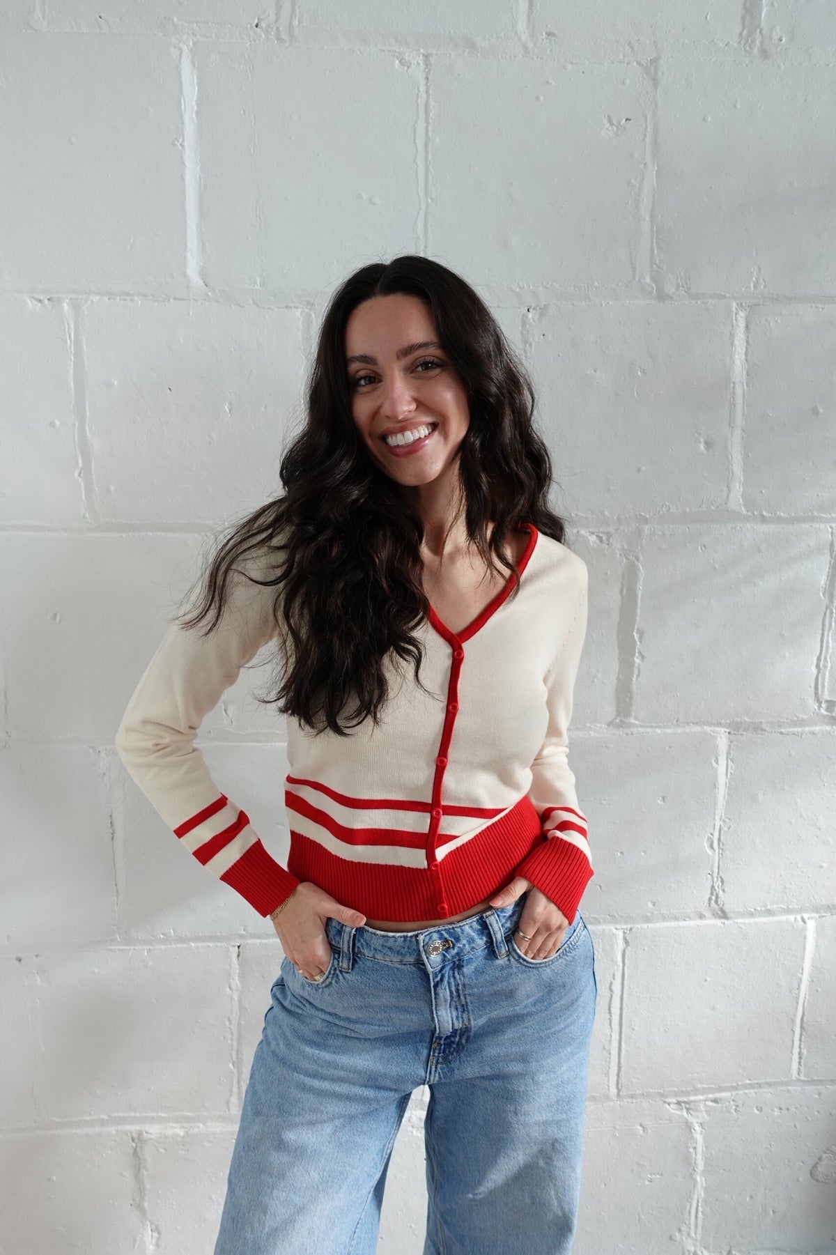 piper plunge neck cardi