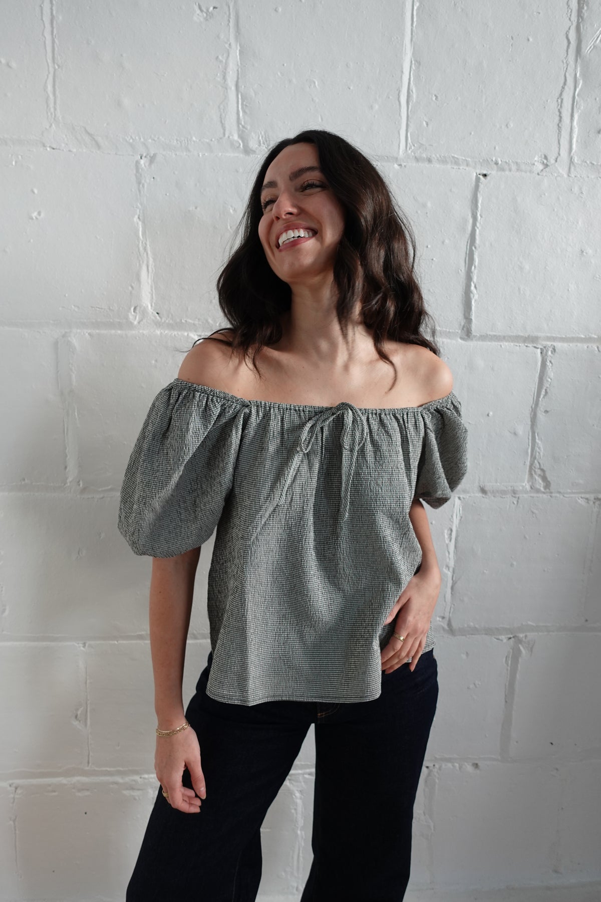 holly top black gingham