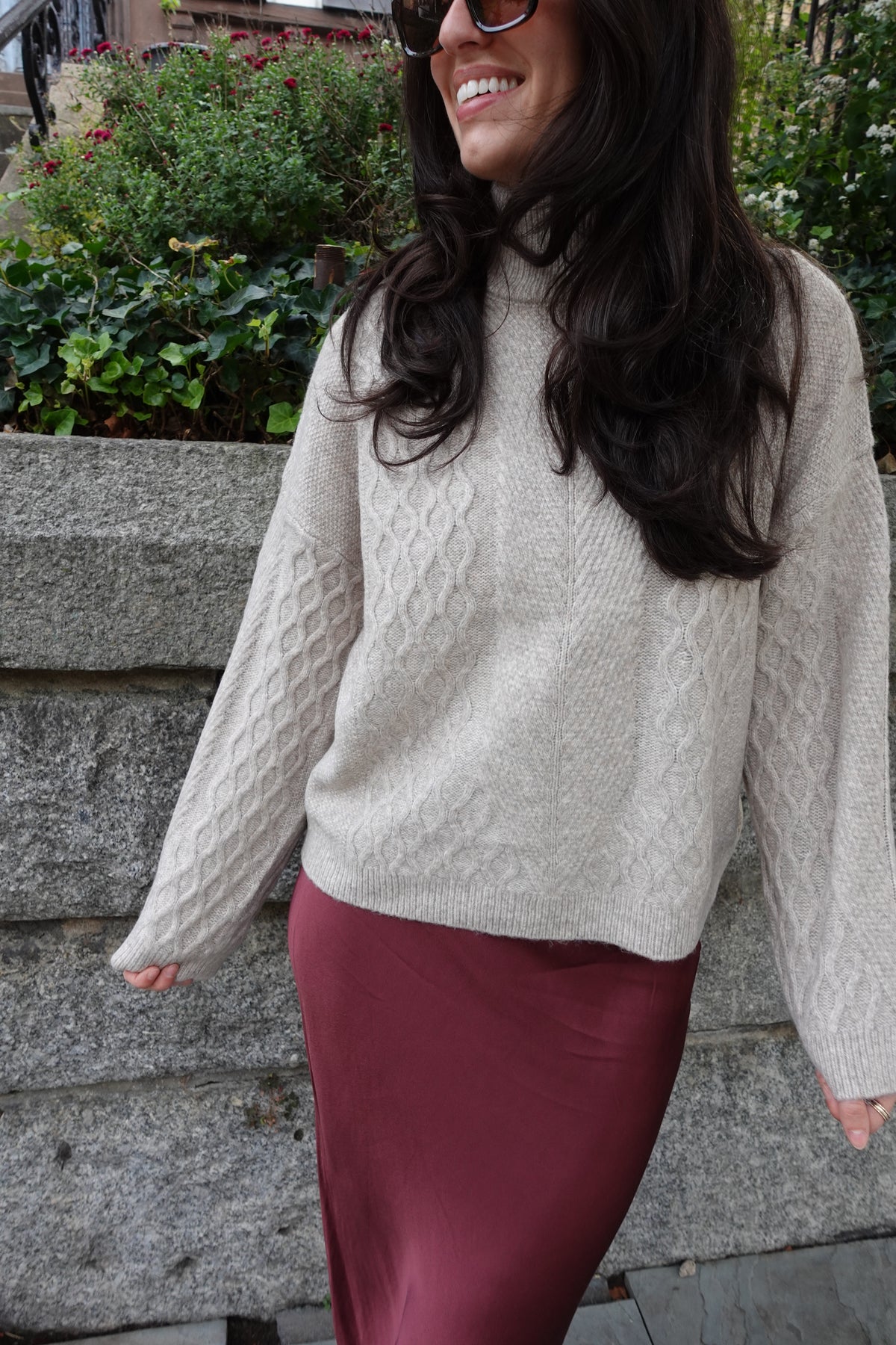 satin midi skirt maroon