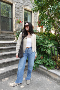 pauline button front crop sweater