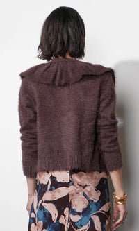 fuzzy oversized collar cardi