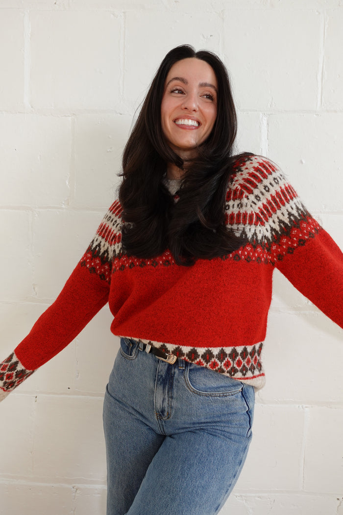 fair isle pullover sweater