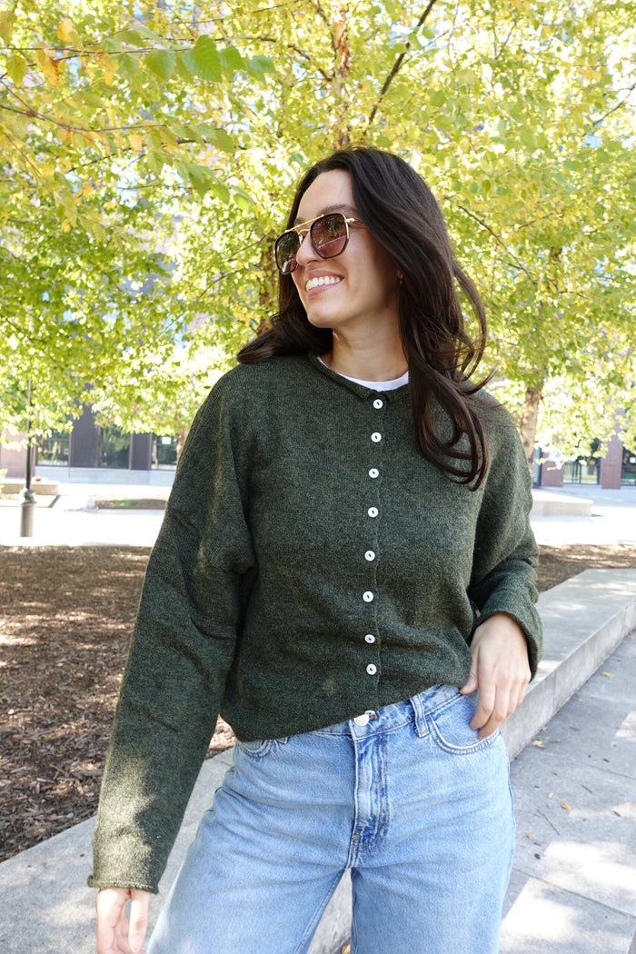 piper cardigan hunter green