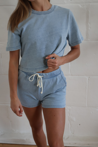 becca knit denim sweatshirt