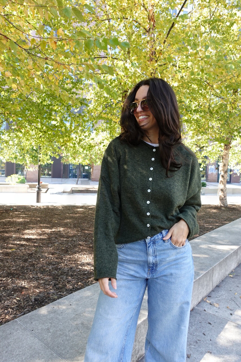 piper cardigan hunter green