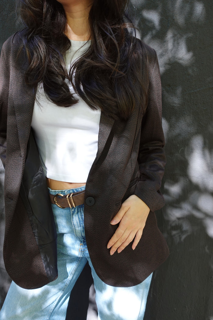 jacquard oversized blazer