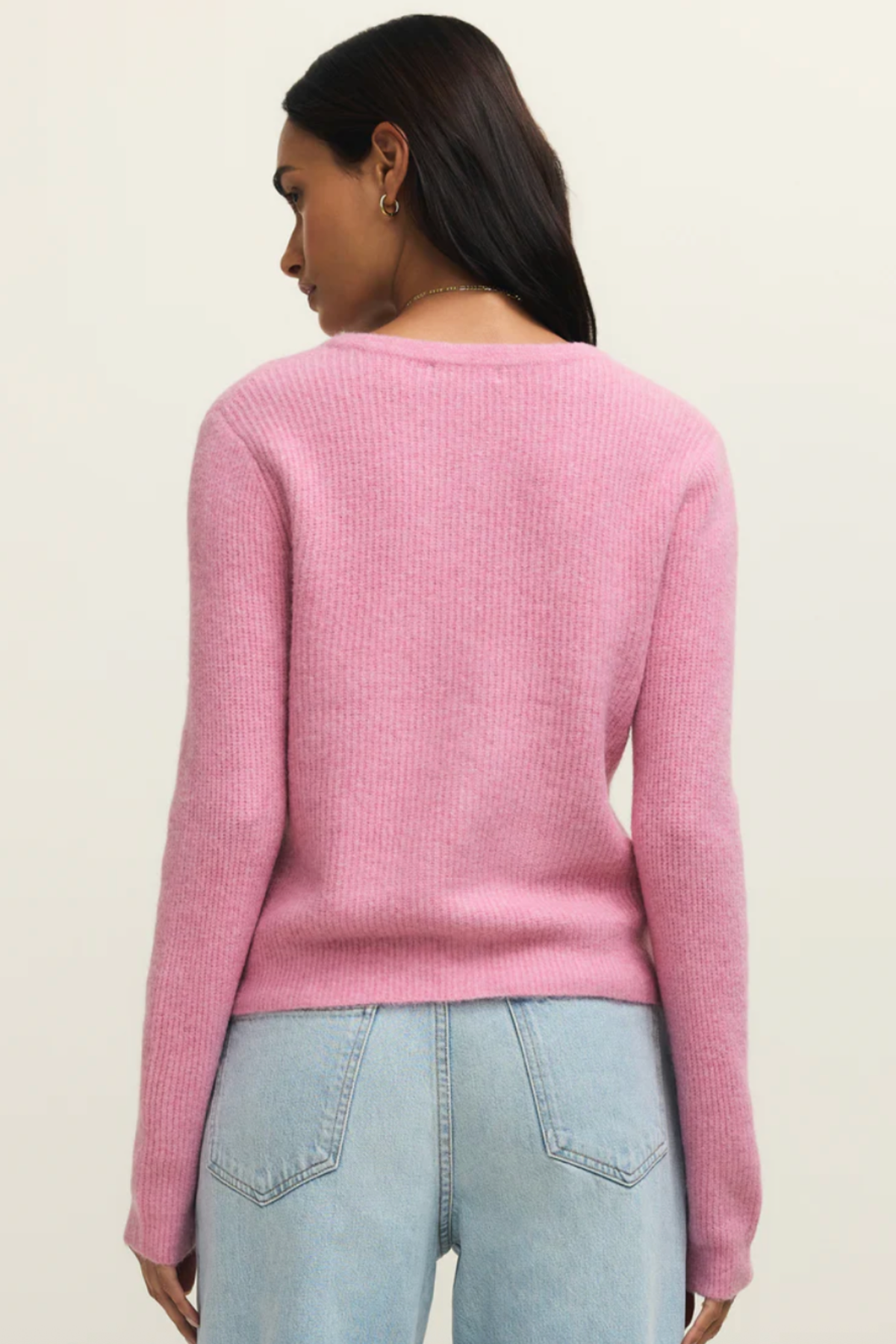 medina ribbed cardigan crushed pink