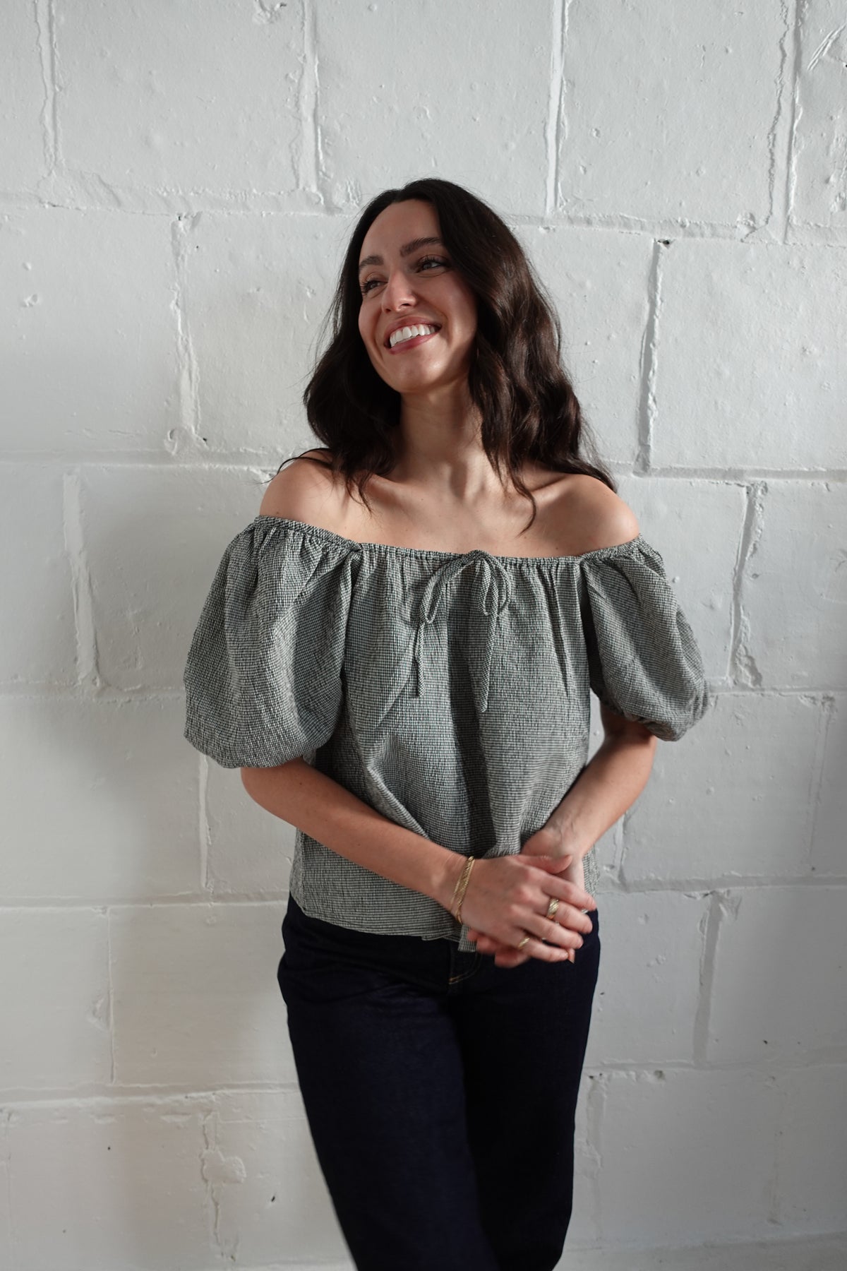 holly top black gingham