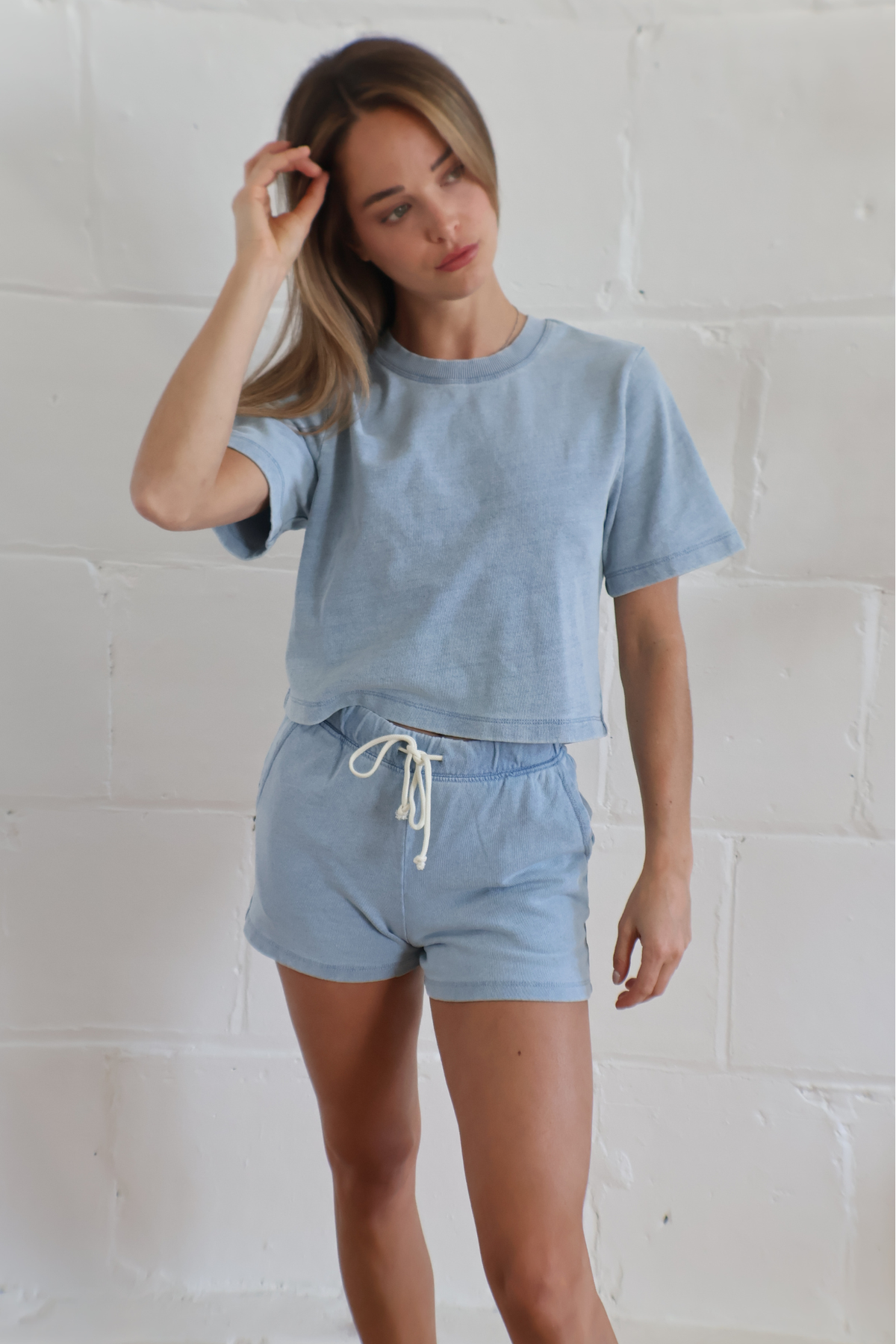 becca knit denim sweatshirt