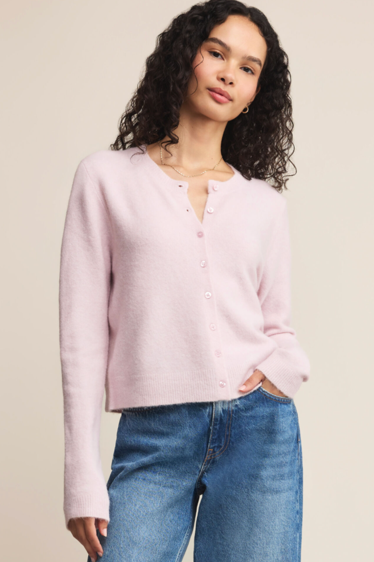 medina cardigan washed pink