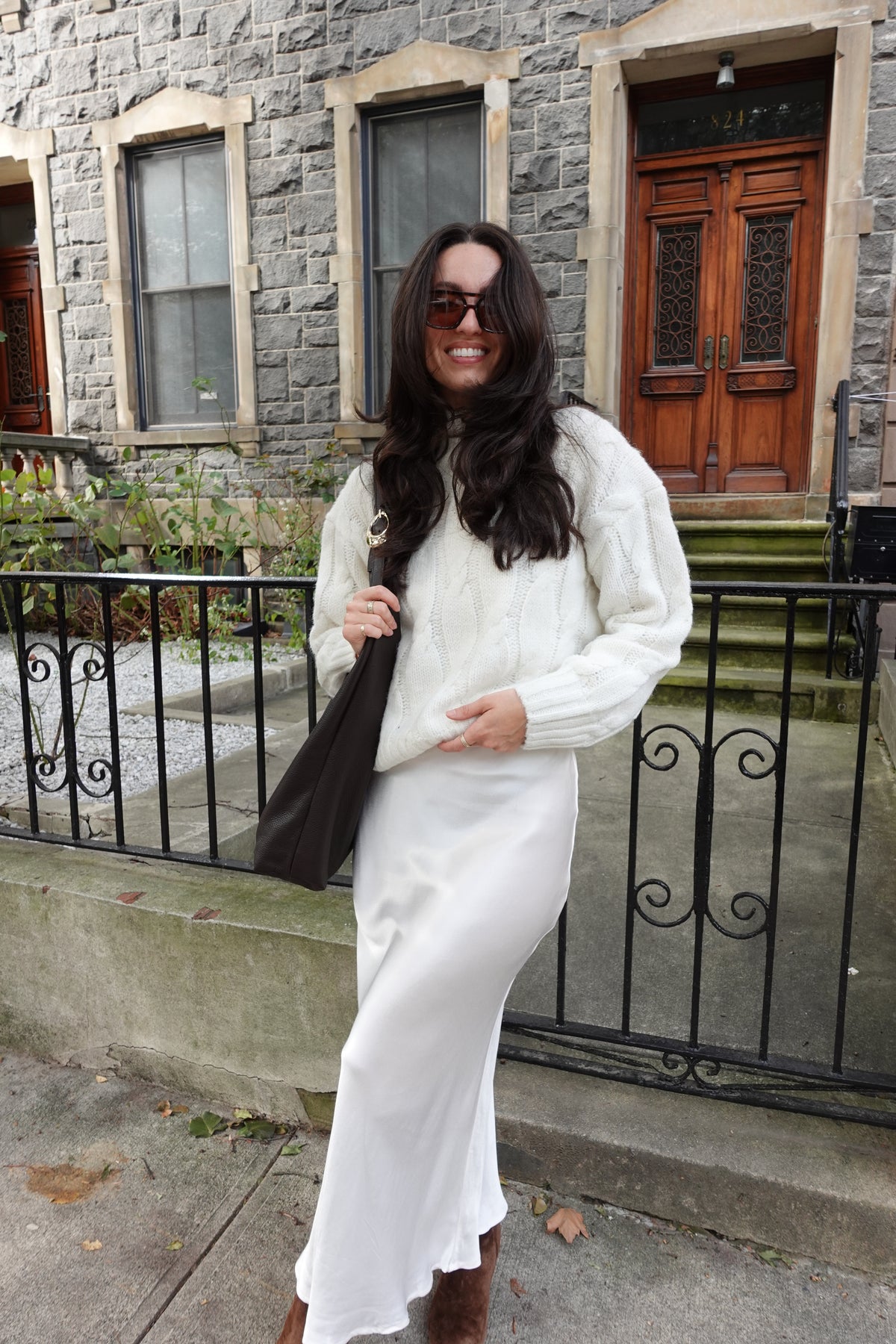 satin midi skirt champagne