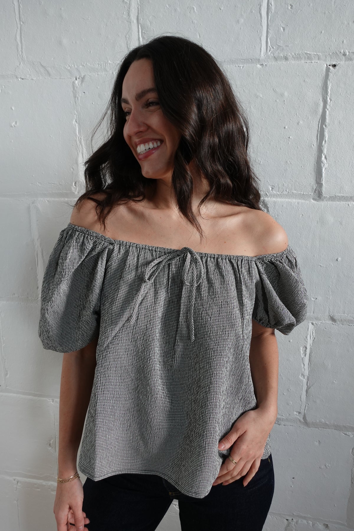 holly top black gingham