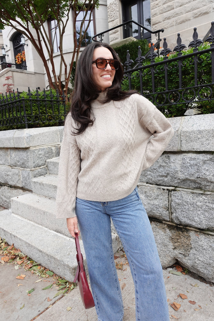 cable knit turtleneck