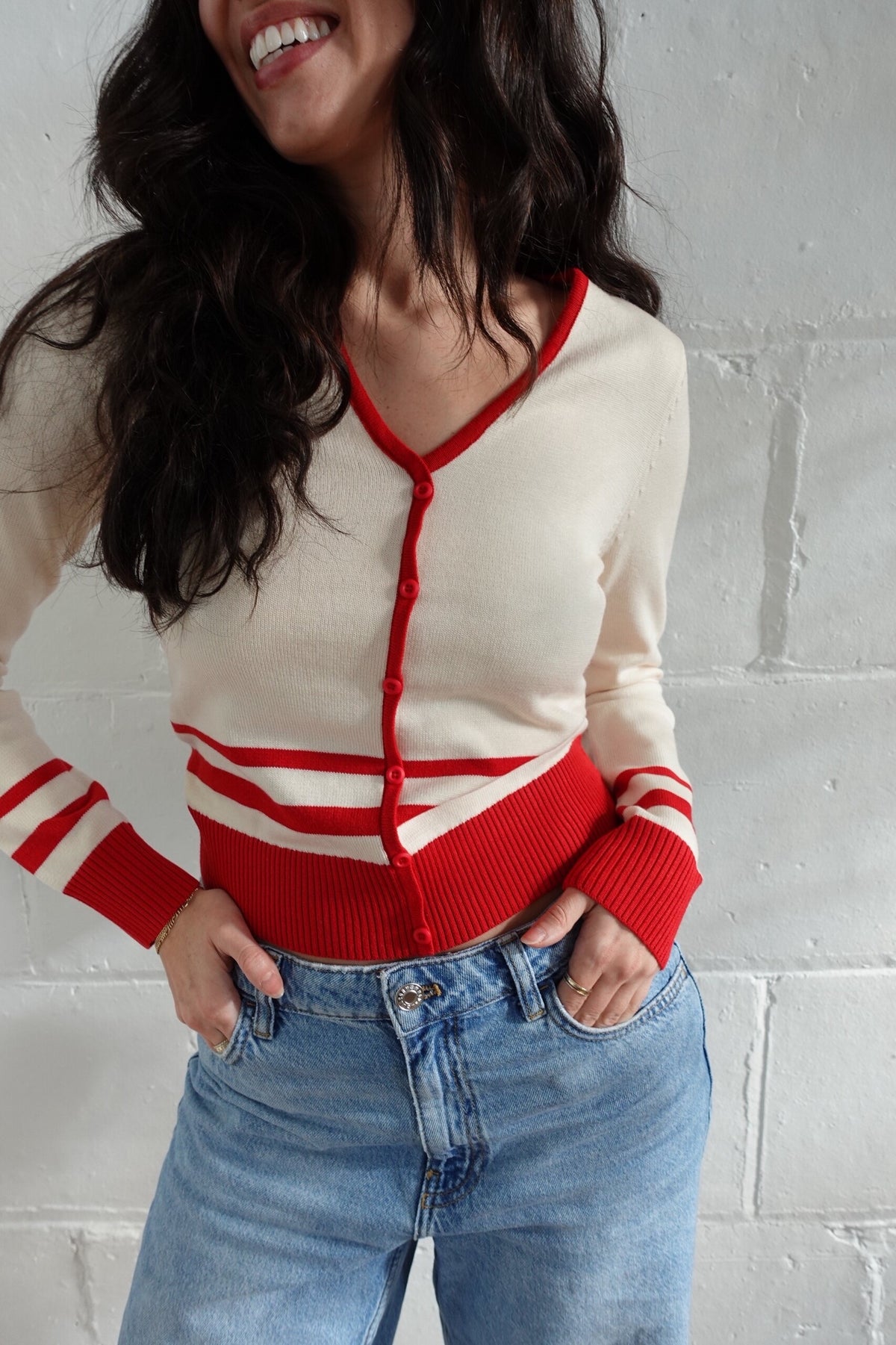 piper plunge neck cardi