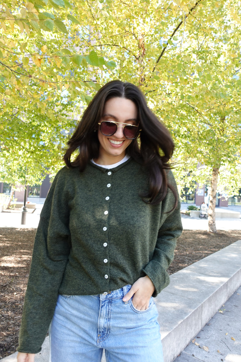 piper cardigan hunter green