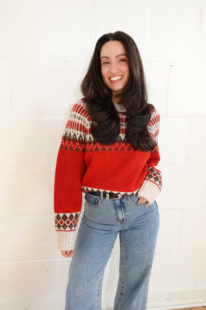 fair isle pullover sweater