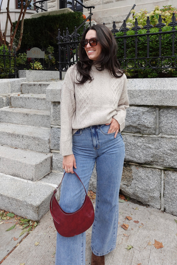 cable knit turtleneck