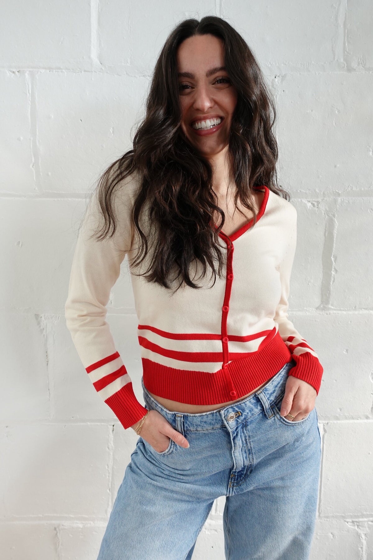 piper plunge neck cardi