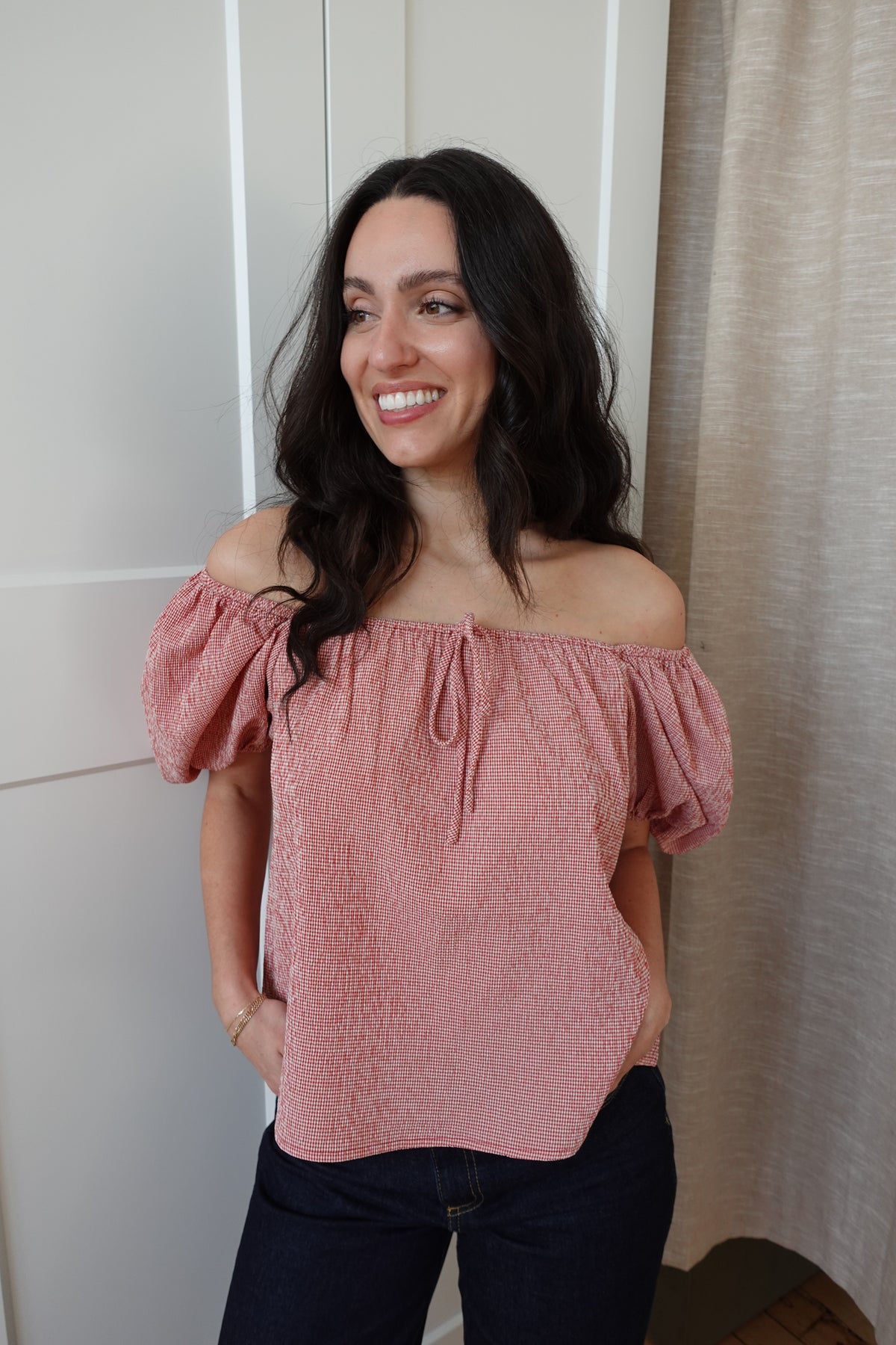 holly top red gingham