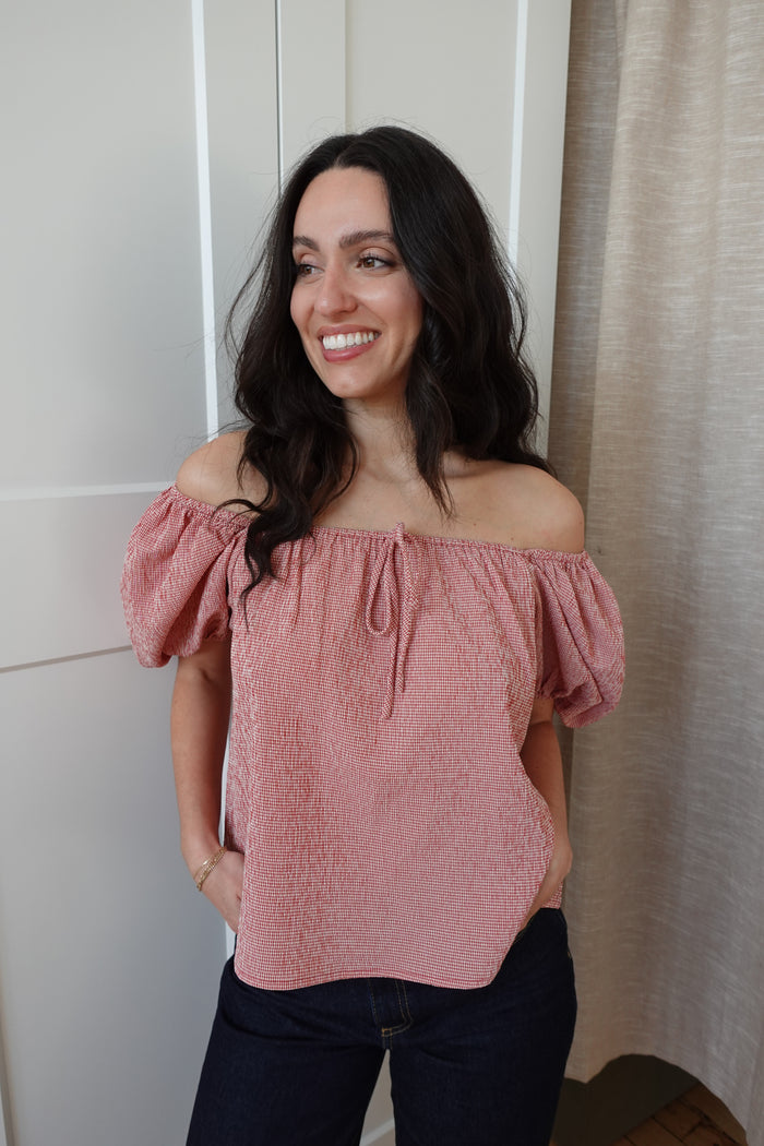 holly top red gingham