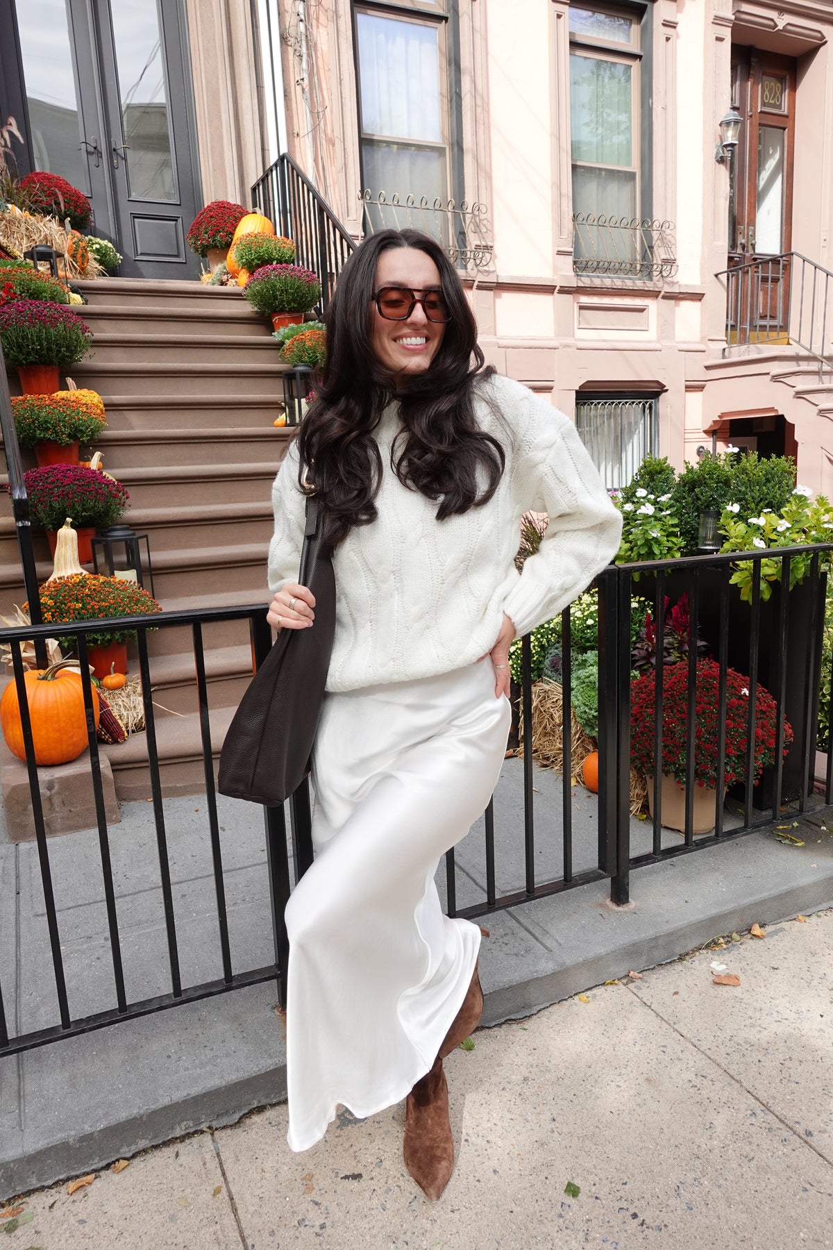 satin midi skirt champagne