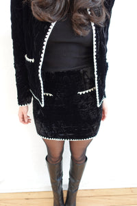 velvet quilted contrast set