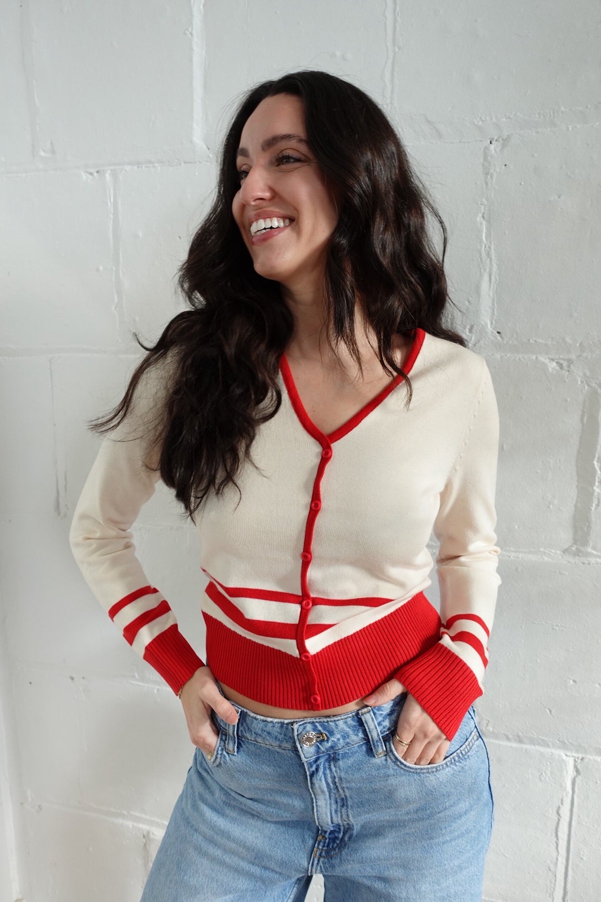 piper plunge neck cardi