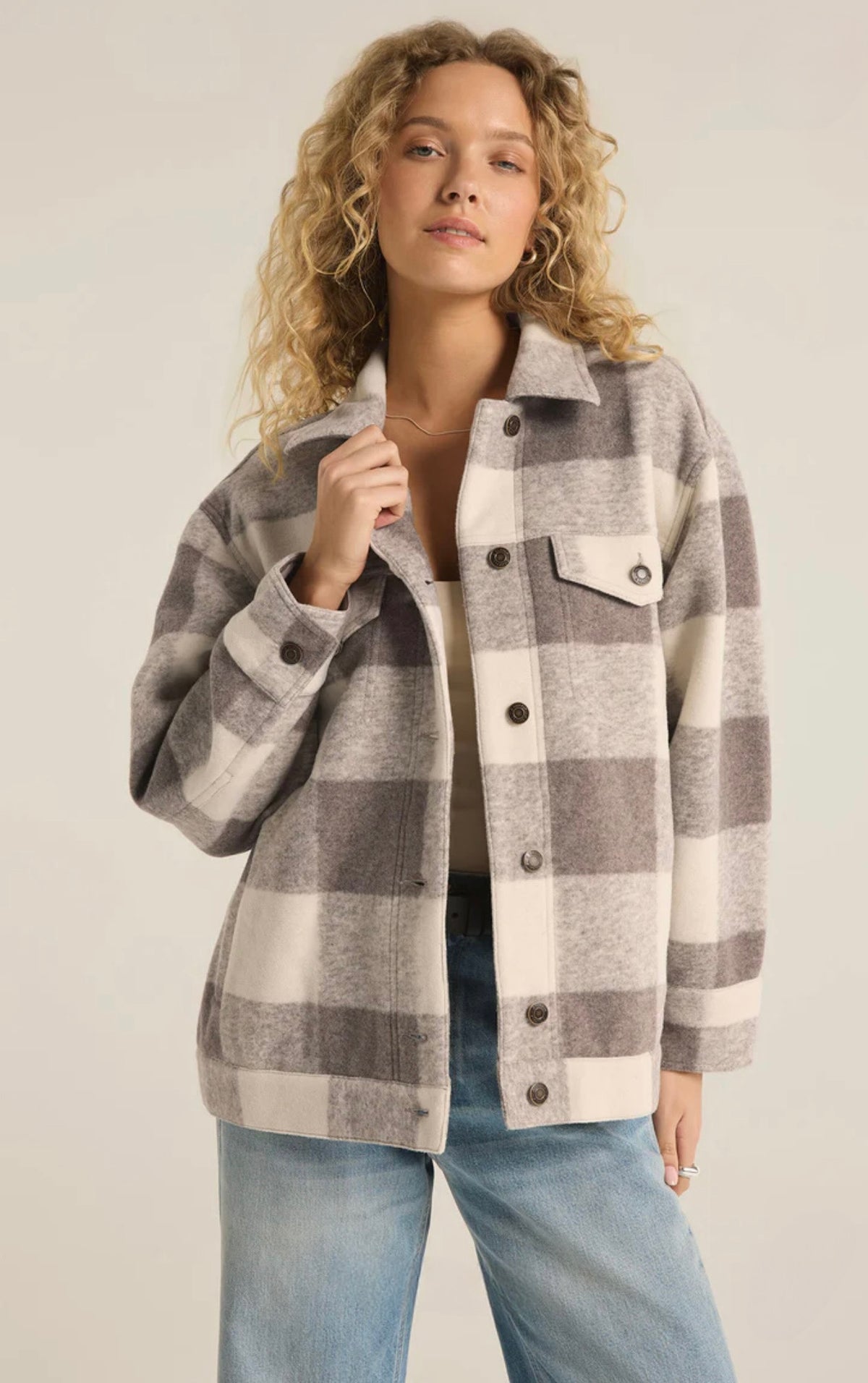 preston knit plaid jacket