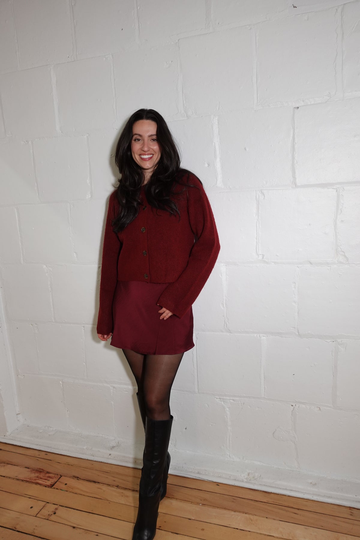 chablis satin mini skirt