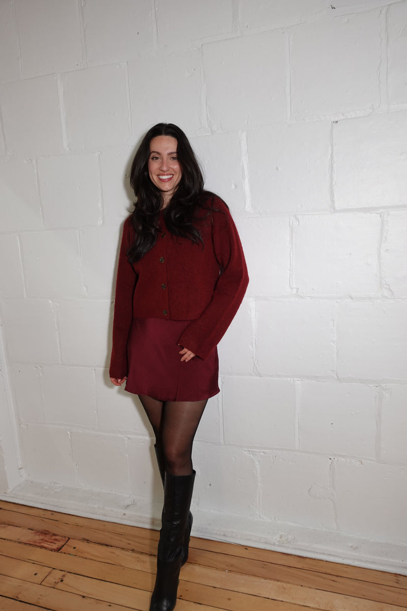 chablis satin mini skirt