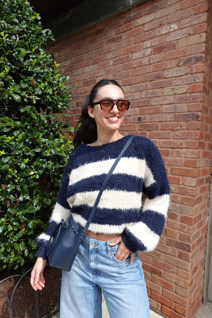 fuzzy knit sweater - Main Image