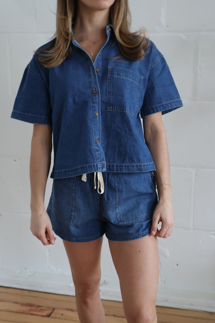 denim utility short