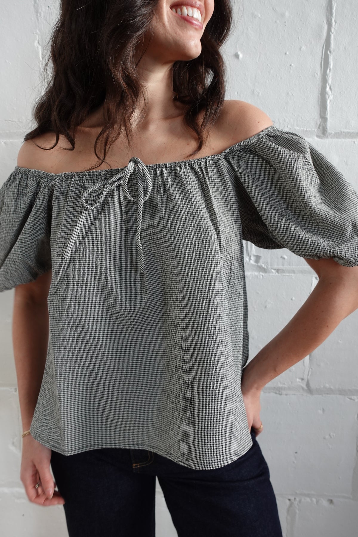 holly top black gingham