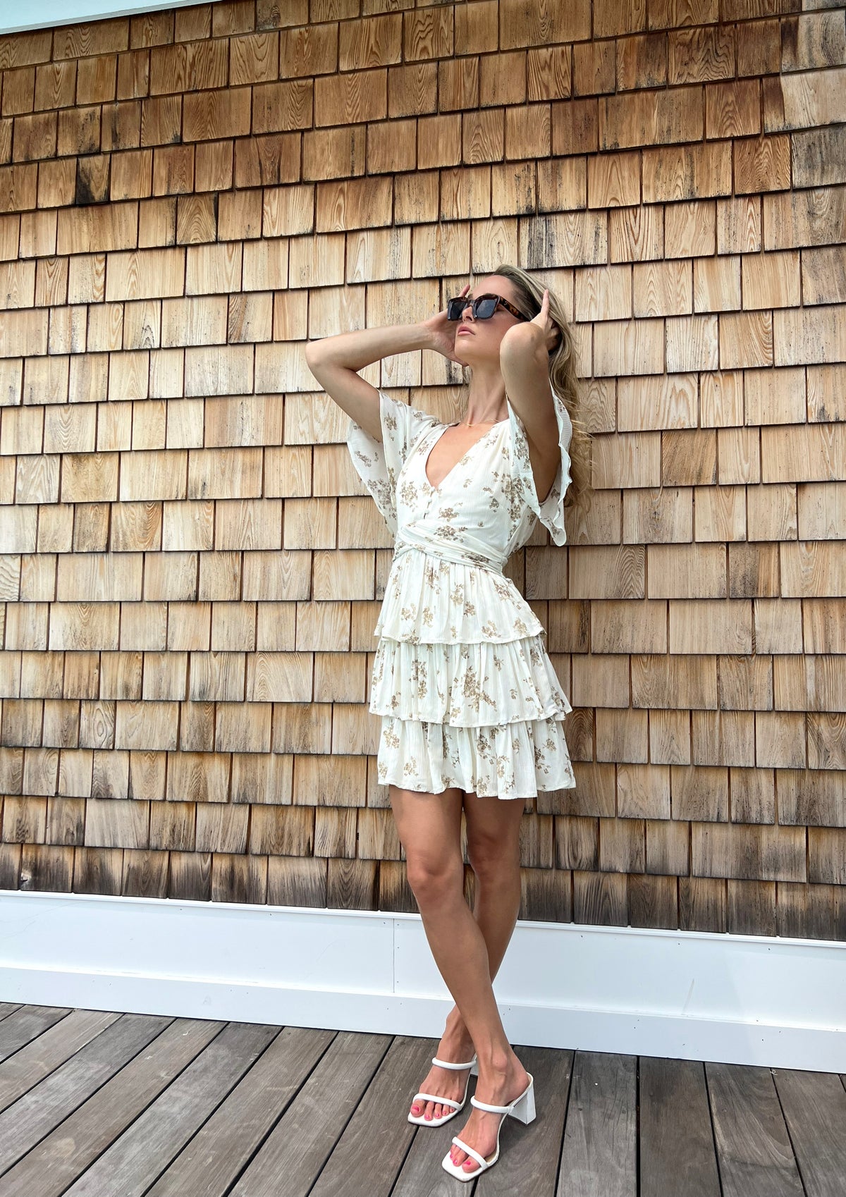 floral ruffle dress