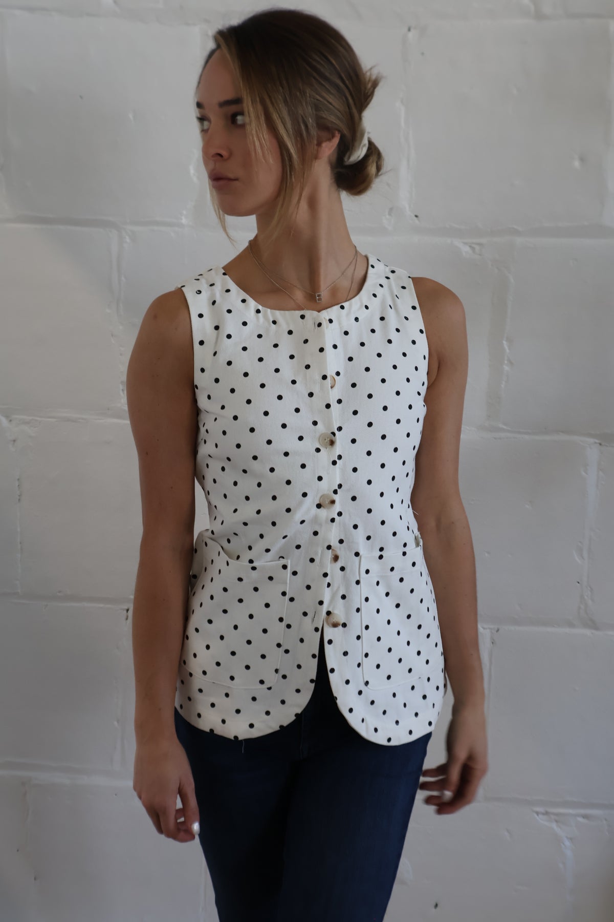 polka dot vest