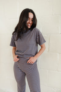 brown stripe top
