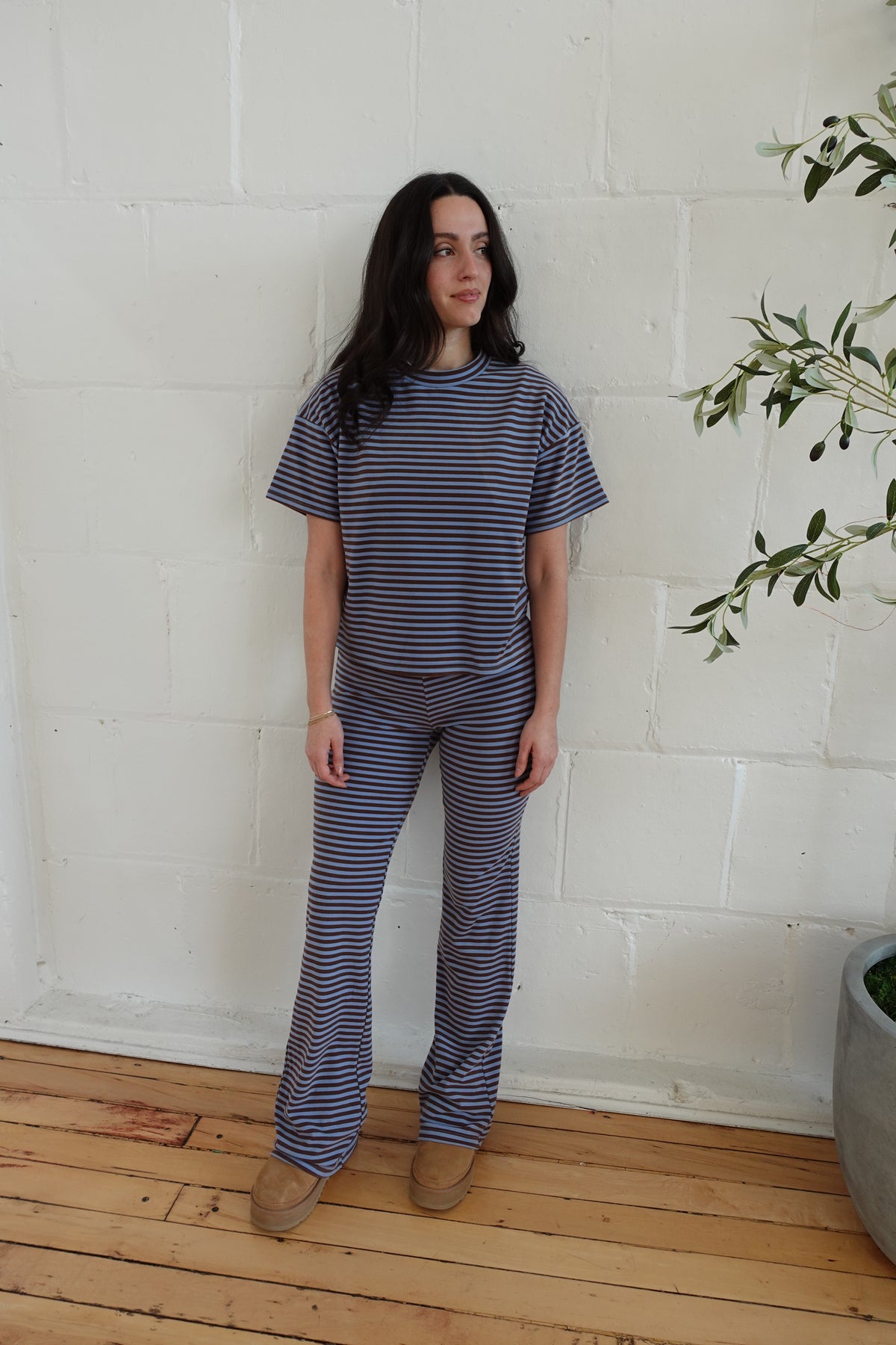 brown stripe pants