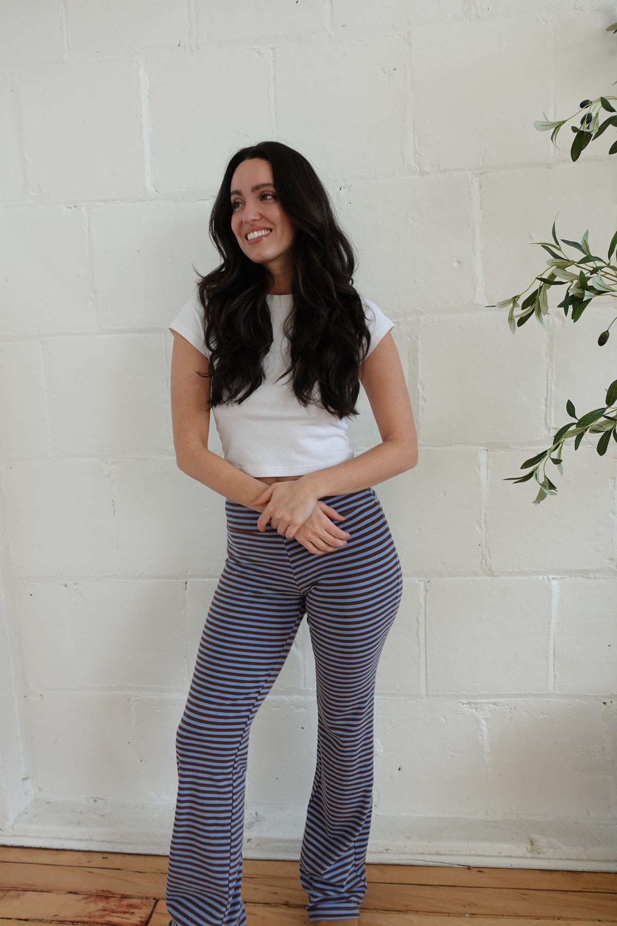 brown stripe pants